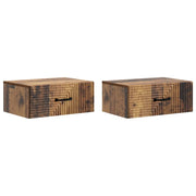 Mobiletto da notte a muro 2 pcs Legno antico 49 x 34,5 x 20 cm