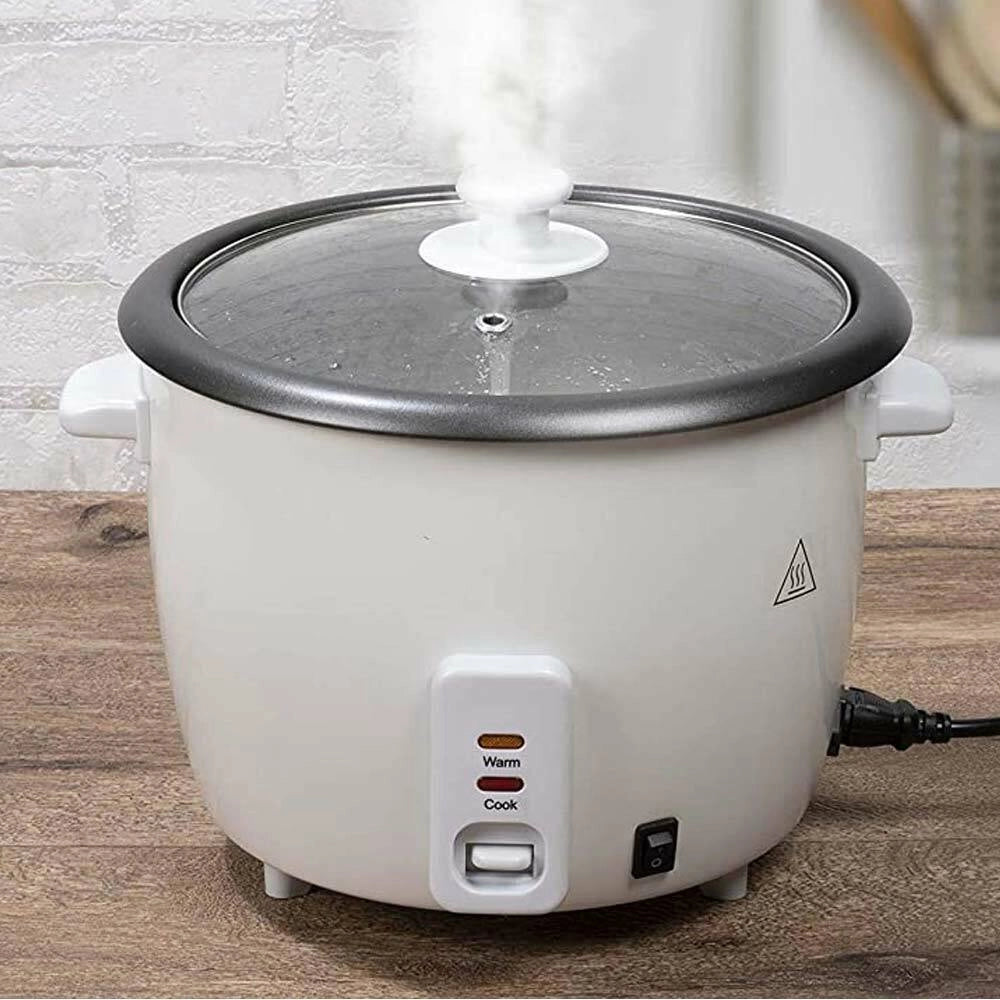 Cuociriso Elettrico 700W Risottiera con Vassoio Cottura Vapore Alpina 1,8 Lt