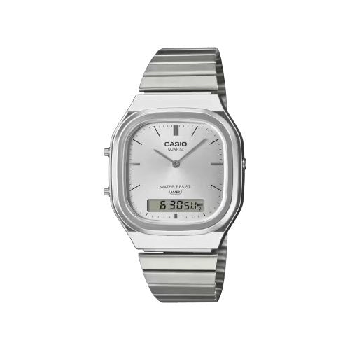 Orologio casio aq 240e 7aef vintage silver