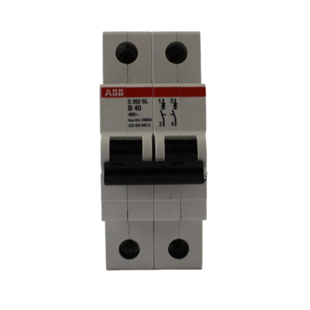 Interruttore magnetotermico 2 poli 2 moduli 6kA curva B 40A ABB