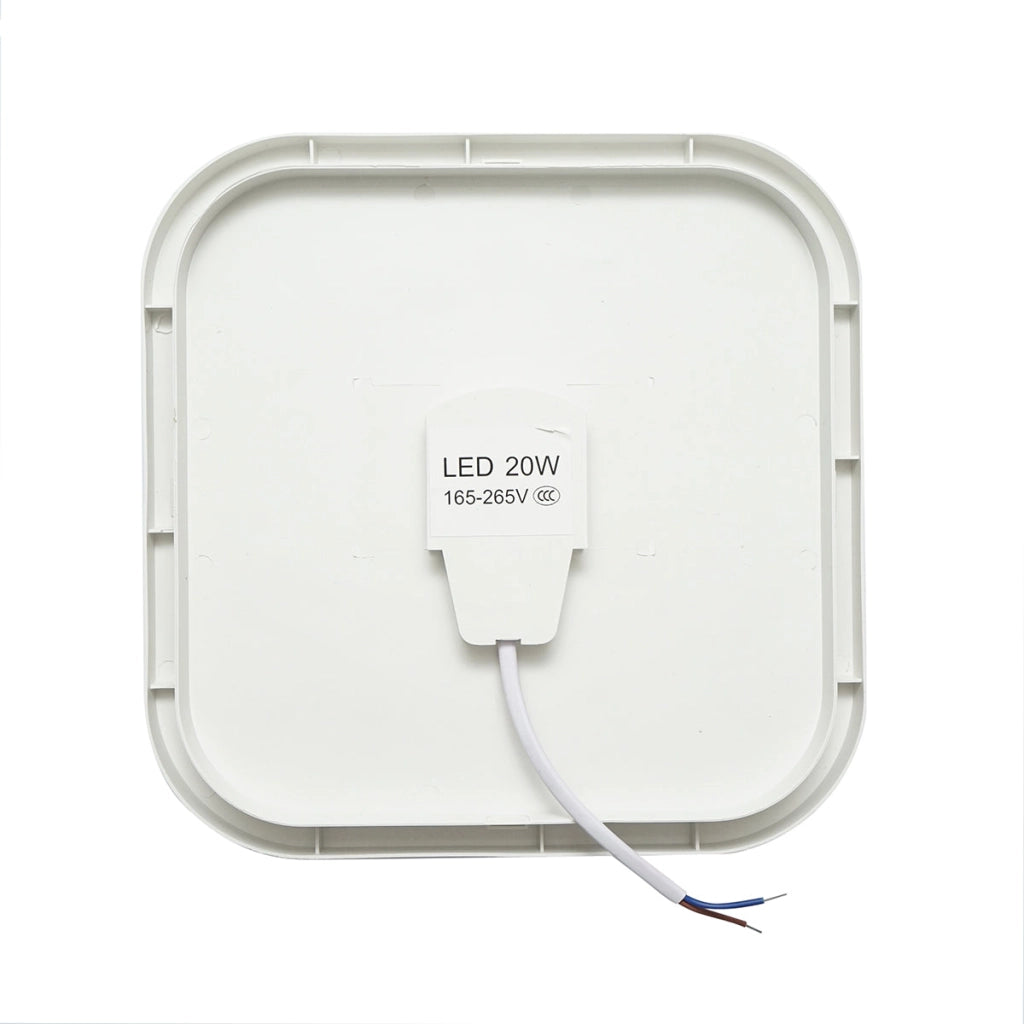 Plafoniera LED 20W, 220V 6500K, 220x220x65mm luce fredda illuminazione interno/esterno