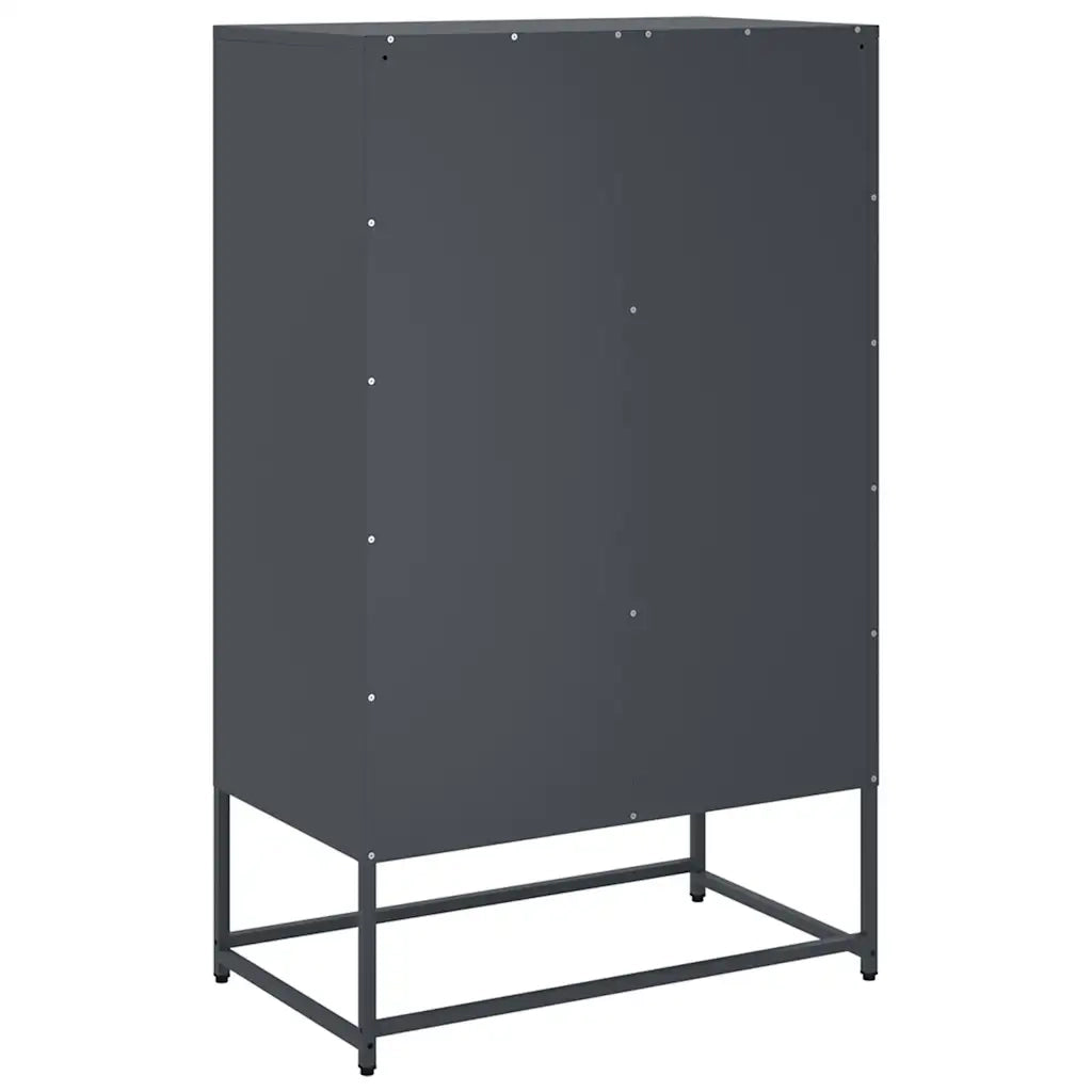 Credenza | Madia | Buffet da pranzo | Armadio da pranzo Antracite 68x39x111,5 cm Acciaio