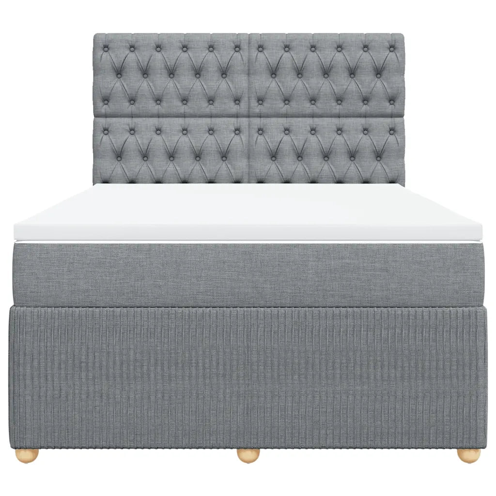 Giroletto a Molle con Materasso Grigio Chiaro 140x190cm Tessuto 3292058