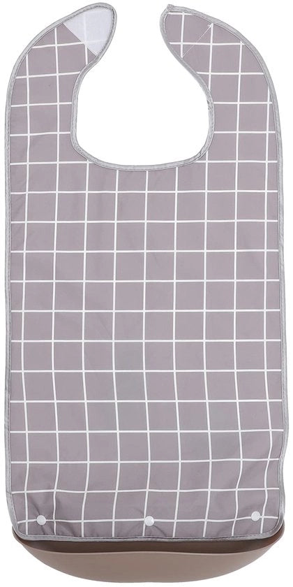 Slab protettivo acqua impermeabile per adulti, copriabitoi lavabile per anziani, 72 x 35 cm, grigio, ideale per pasti e hobby