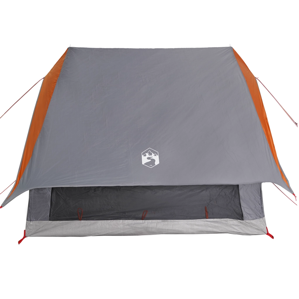 Tenda da campeggio a forma di A per 3 persone grigia e arancione impermeabile