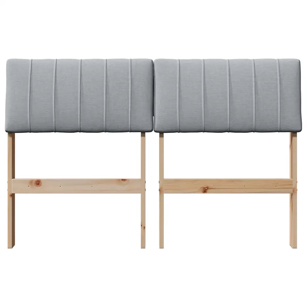 Testiera imbottita Grigio chiaro 120 cm Pino massello 879239