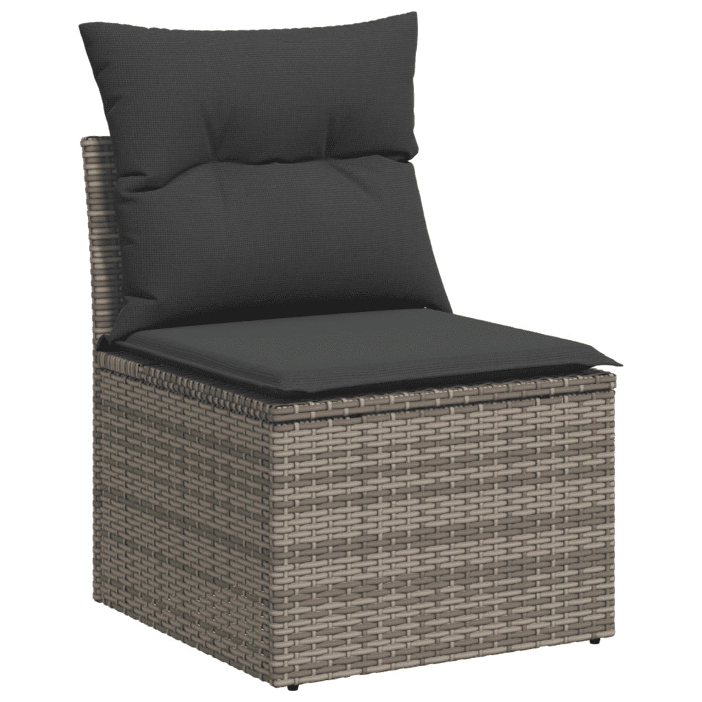 Set Divano da Giardino 8 pz con Cuscini Grigio in Polyrattan 3276056