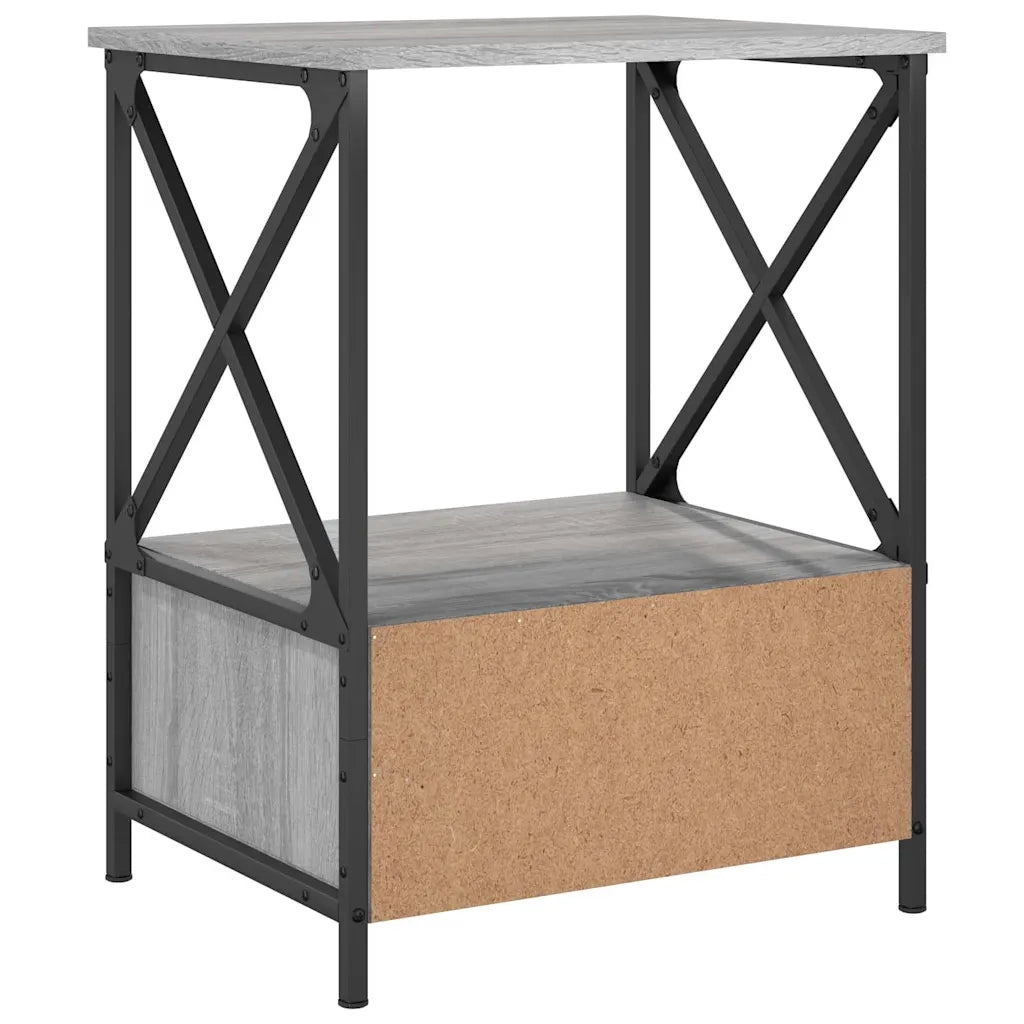 Comodini 2 pz-Set di 2 Tavolino da notte Grigio Sonoma 50x41x65 cm in Legno Multistrato