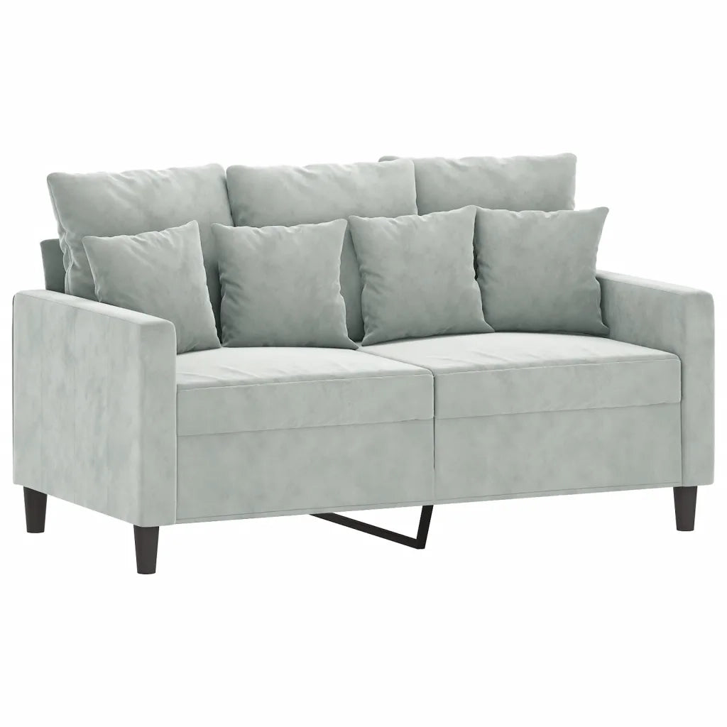 Set di Divani 3 pz con Cuscini Grigio Chiaro in Vellutocod mxl 80212