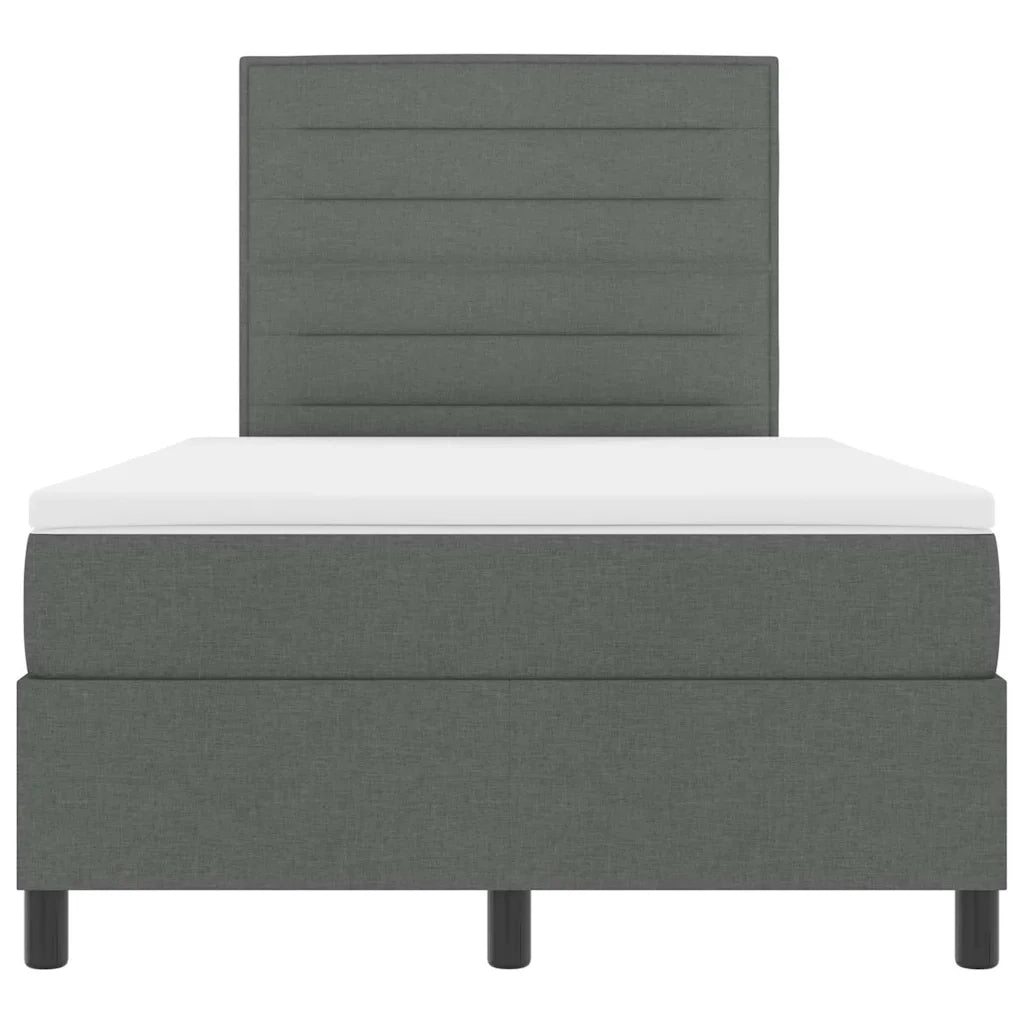 Letto a molle con materasso Grigio scuro 120 x 190 cm Tessuto 3339295