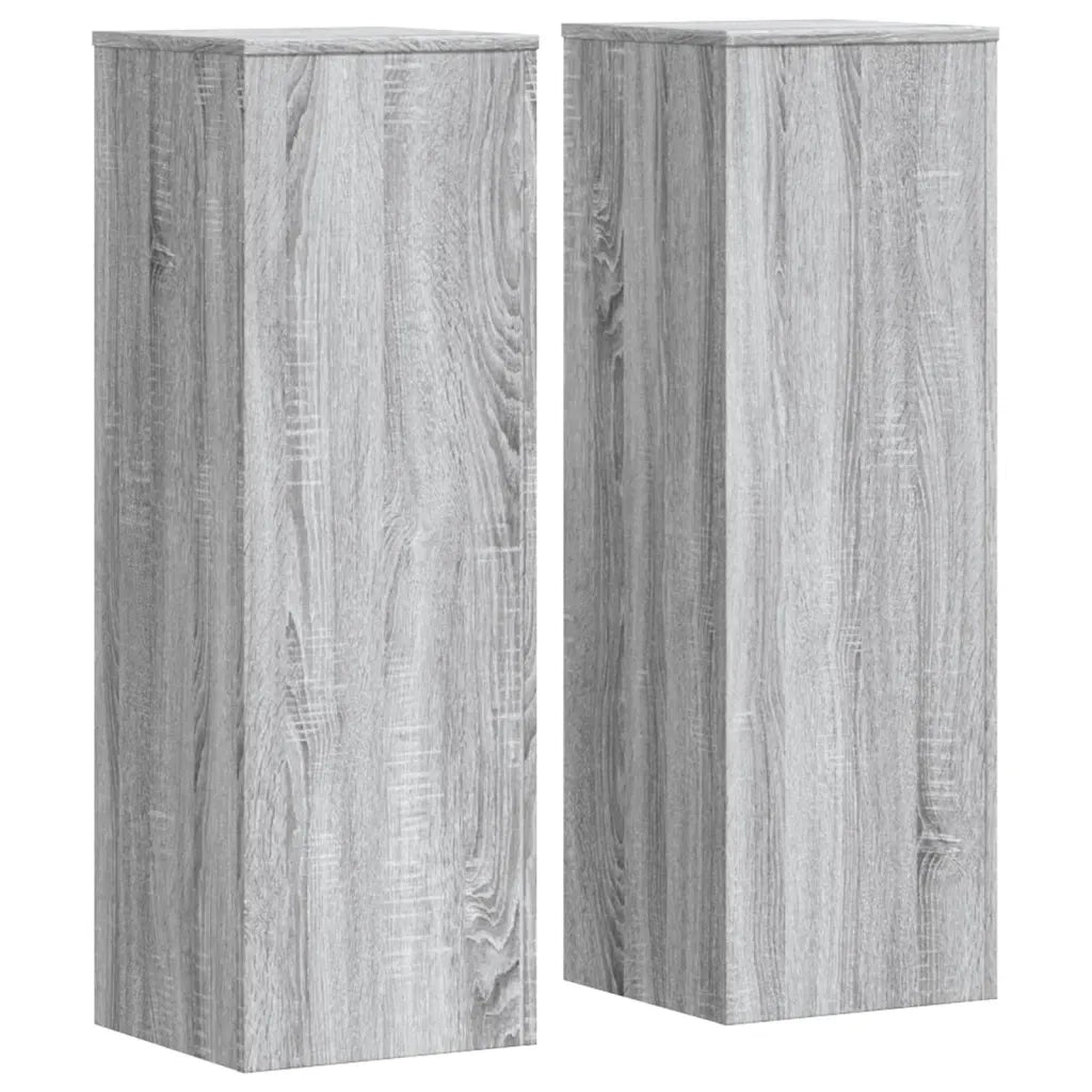 Supporti per Piante 2 pz Grigio Sonoma 33x33x100 cm Multistrato