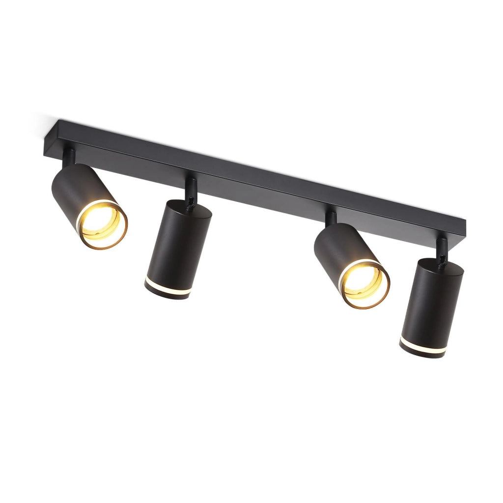 ZMH Faretto da soffitto neri 4 fiamme GU10 metallo per camera letto corridoio