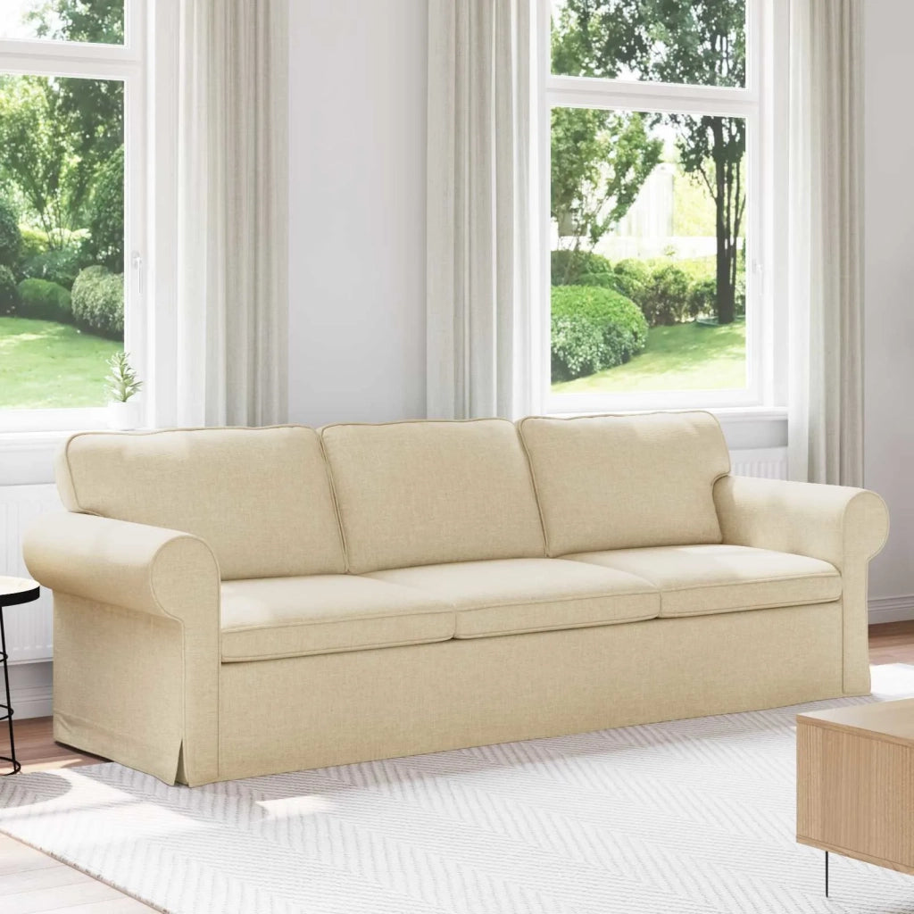 Divano Crema 245 x 82 x 80 cm Tessuto