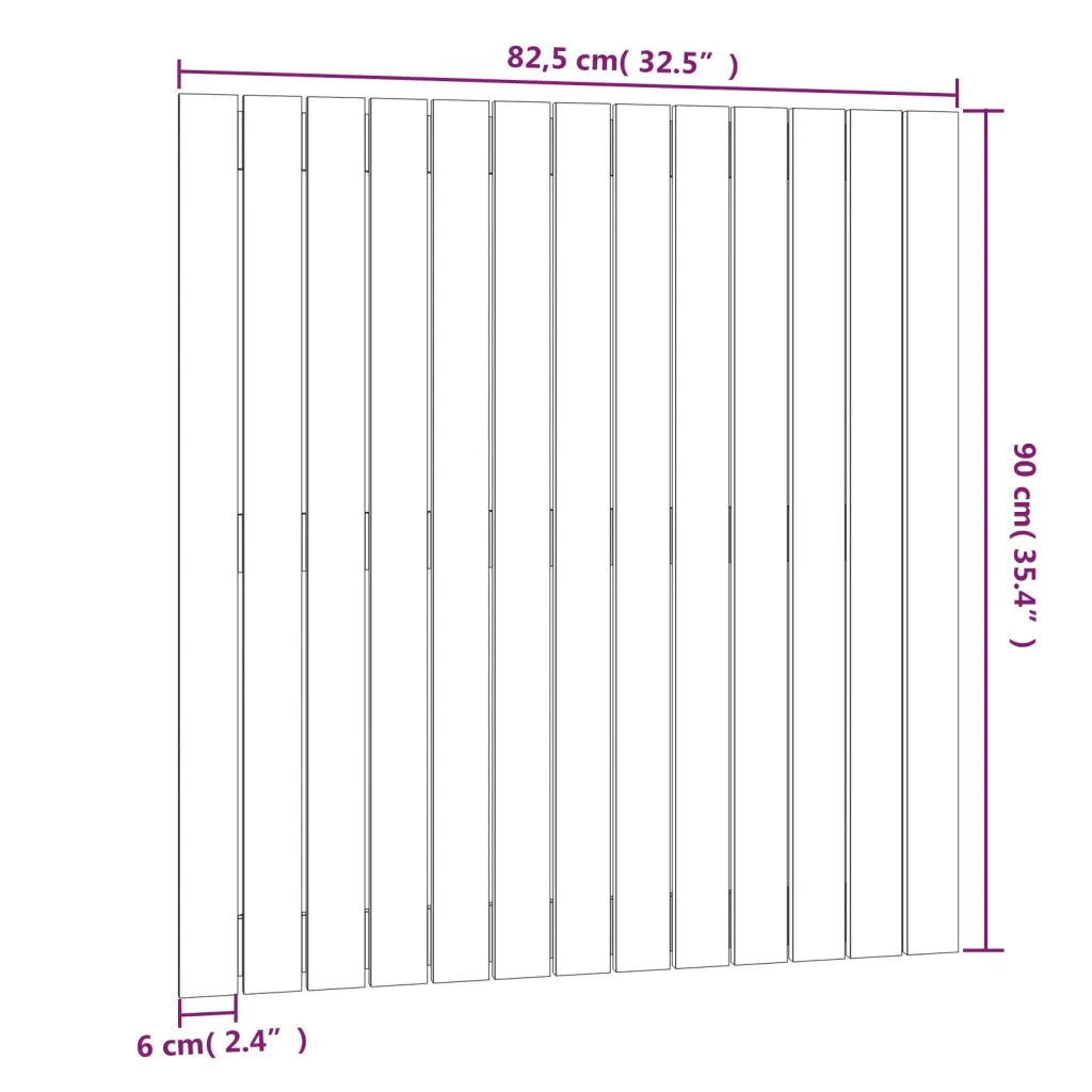 Testiera da Parete Bianca 82,5x3x90cm in Legno Massello di Pino 824904