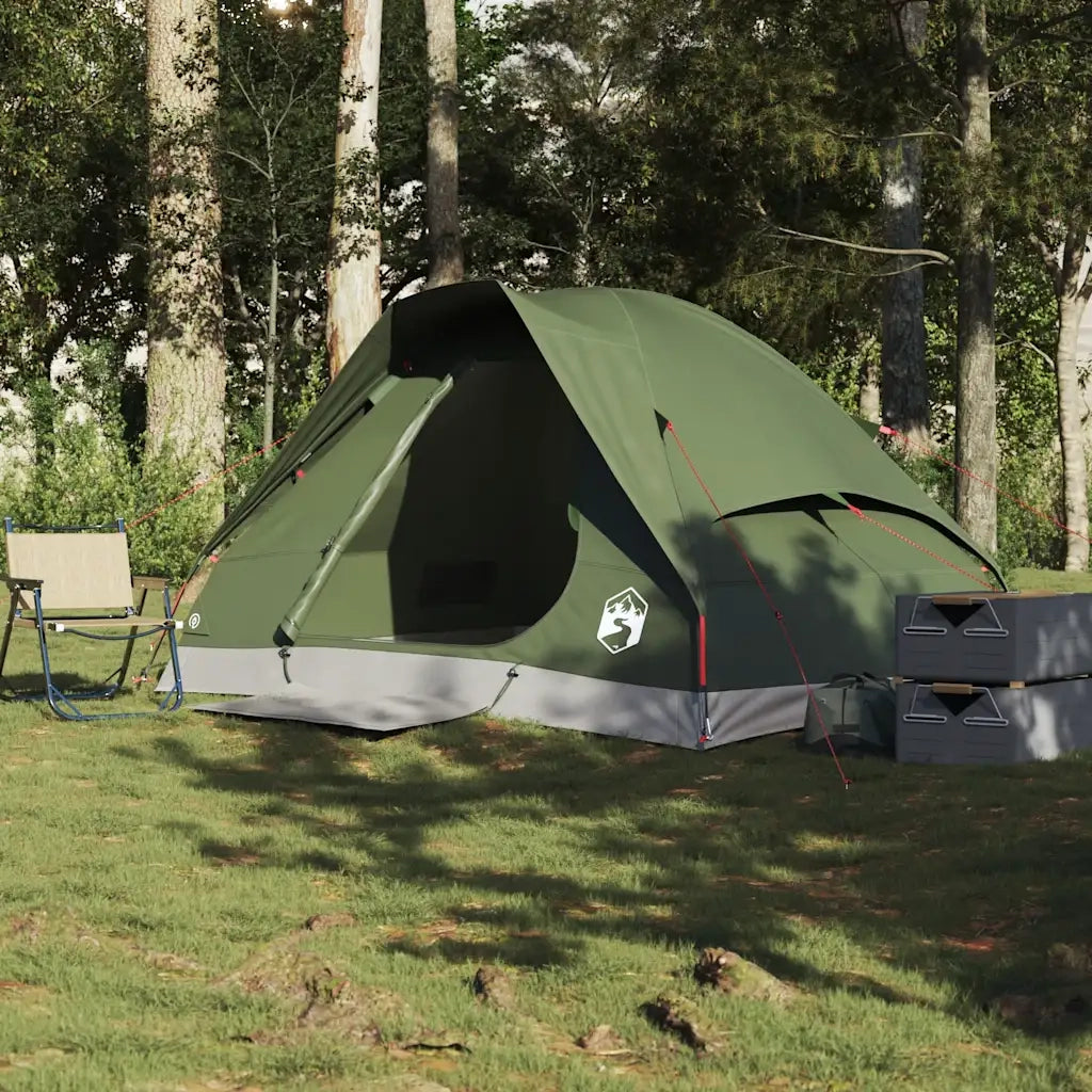 vidaXL Tenda da Campeggio a Cupola 2 Persone Verde Oliva Impermeabile