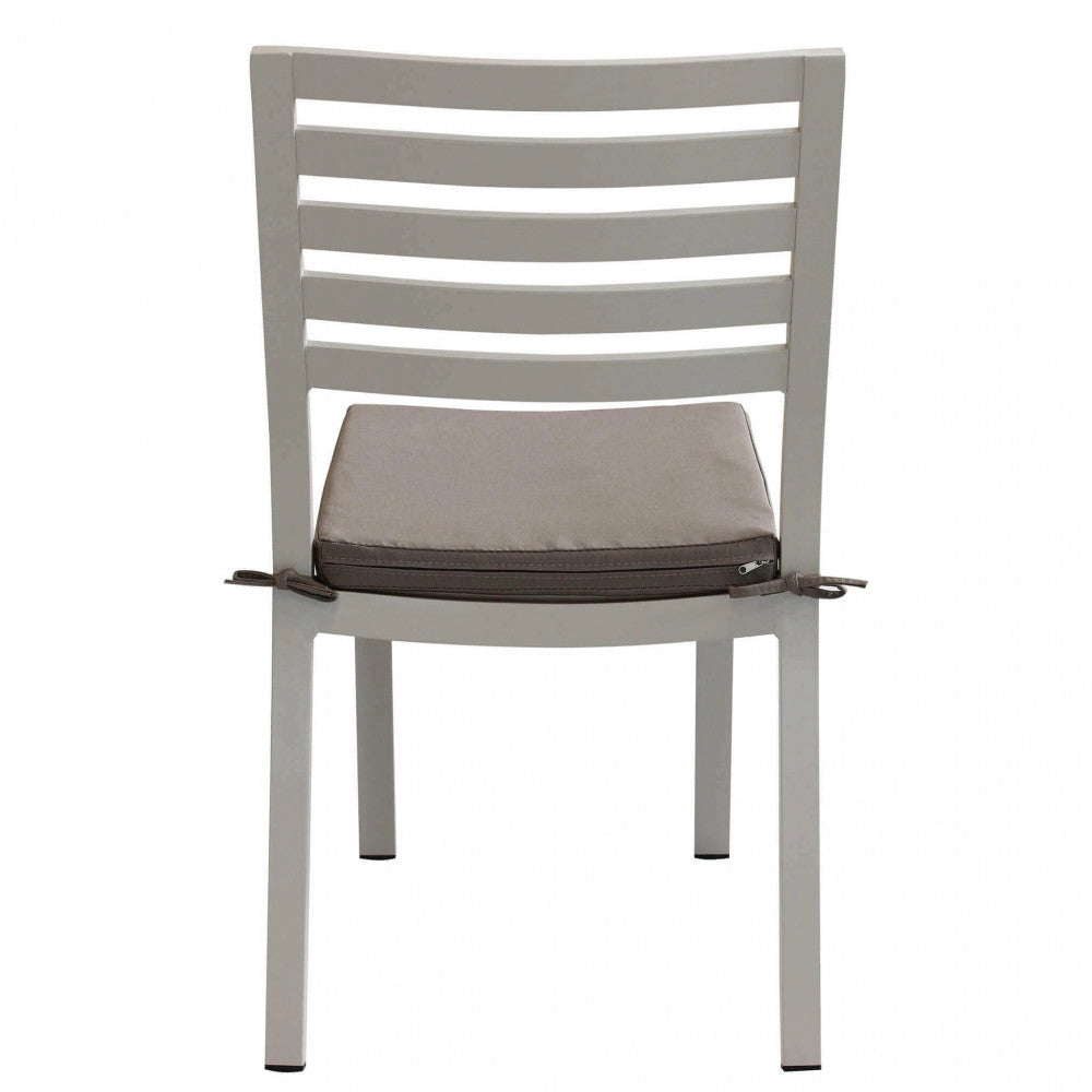 Sedia da Giardino Formentera con Cuscino 46x62x84 h cm in Alluminio Tortora