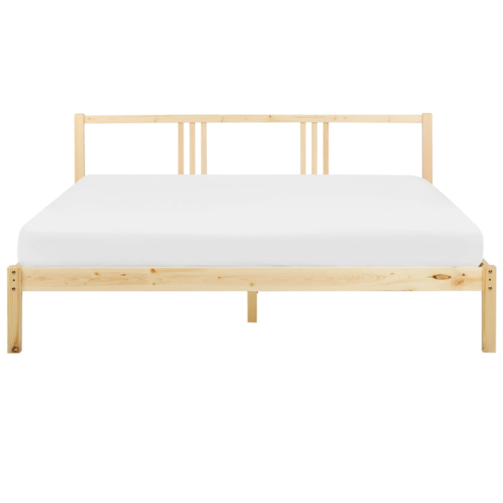 Letto in Legno di pino Chiaro con Rete a Doghe Stile Classico 180 x 200 cm