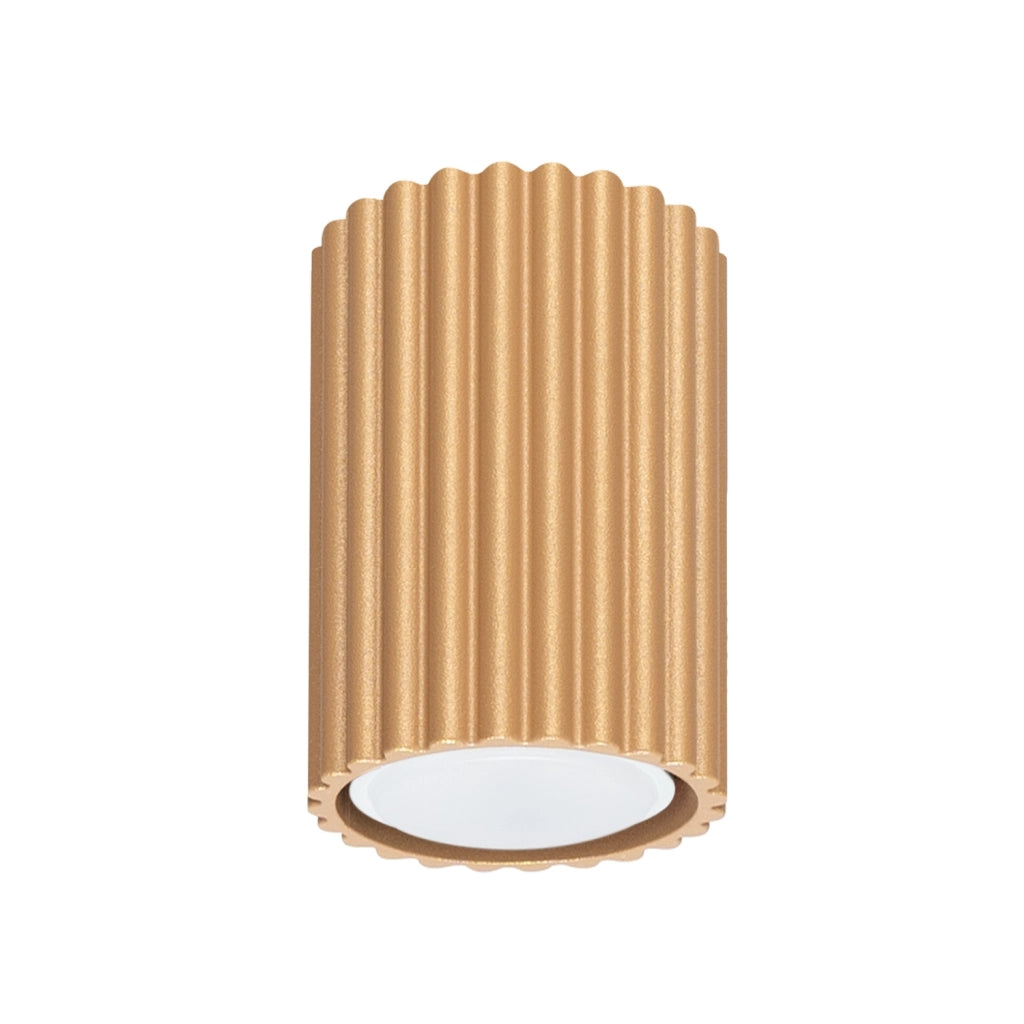 Spot soffitto moderno oro tondo zigrinato 10cm GU10 GRAVIO