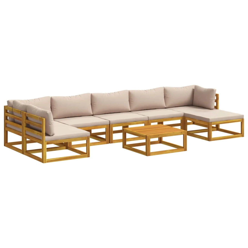 Set di divani 8 pz Naturale Legno di Acacia Massello 3417244