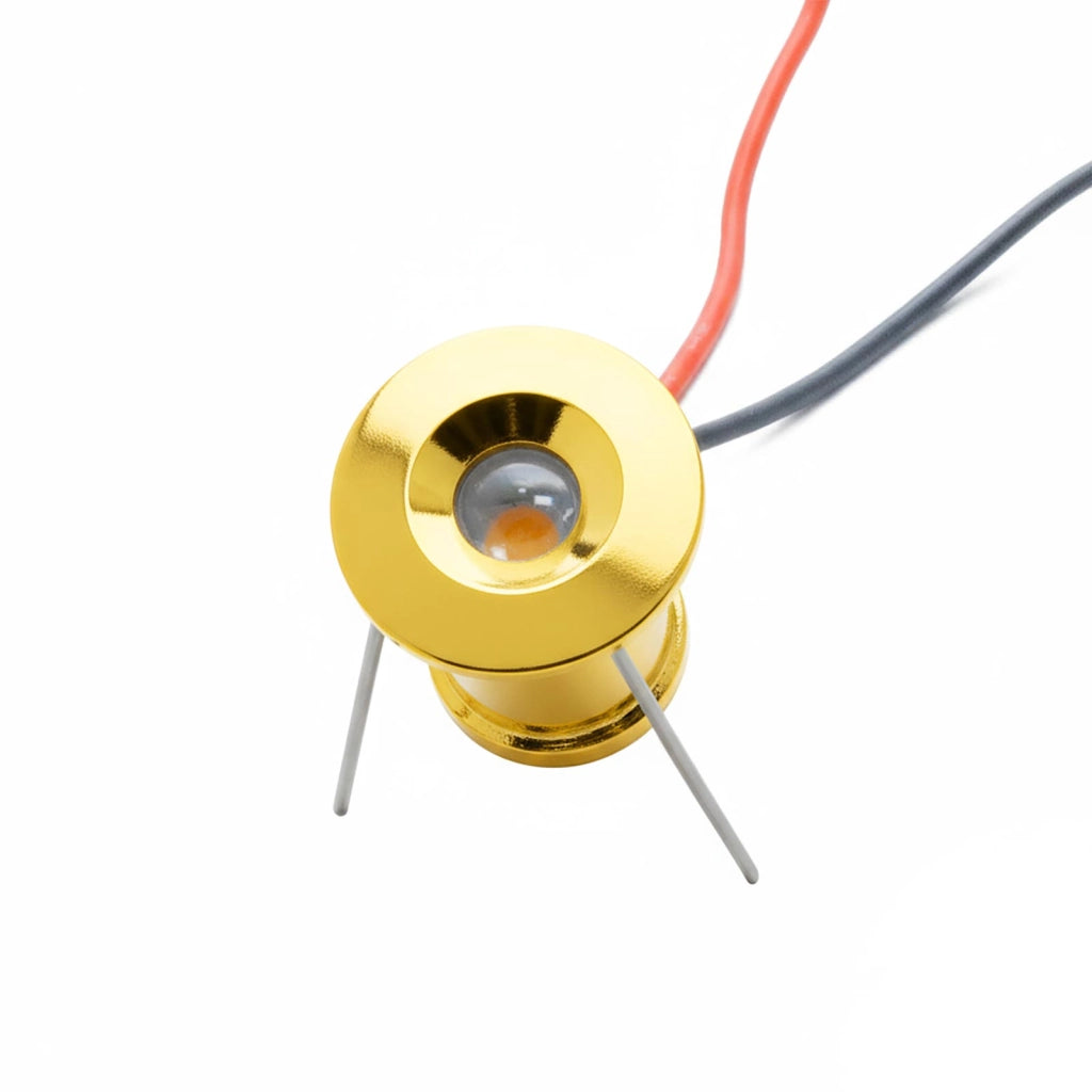 Mini faretto IP65 LED 1W resa 12W incasso punto luce 12V box doccia cielo stellato segnapassi luci gradini barca camper COLORE ORO 6400K