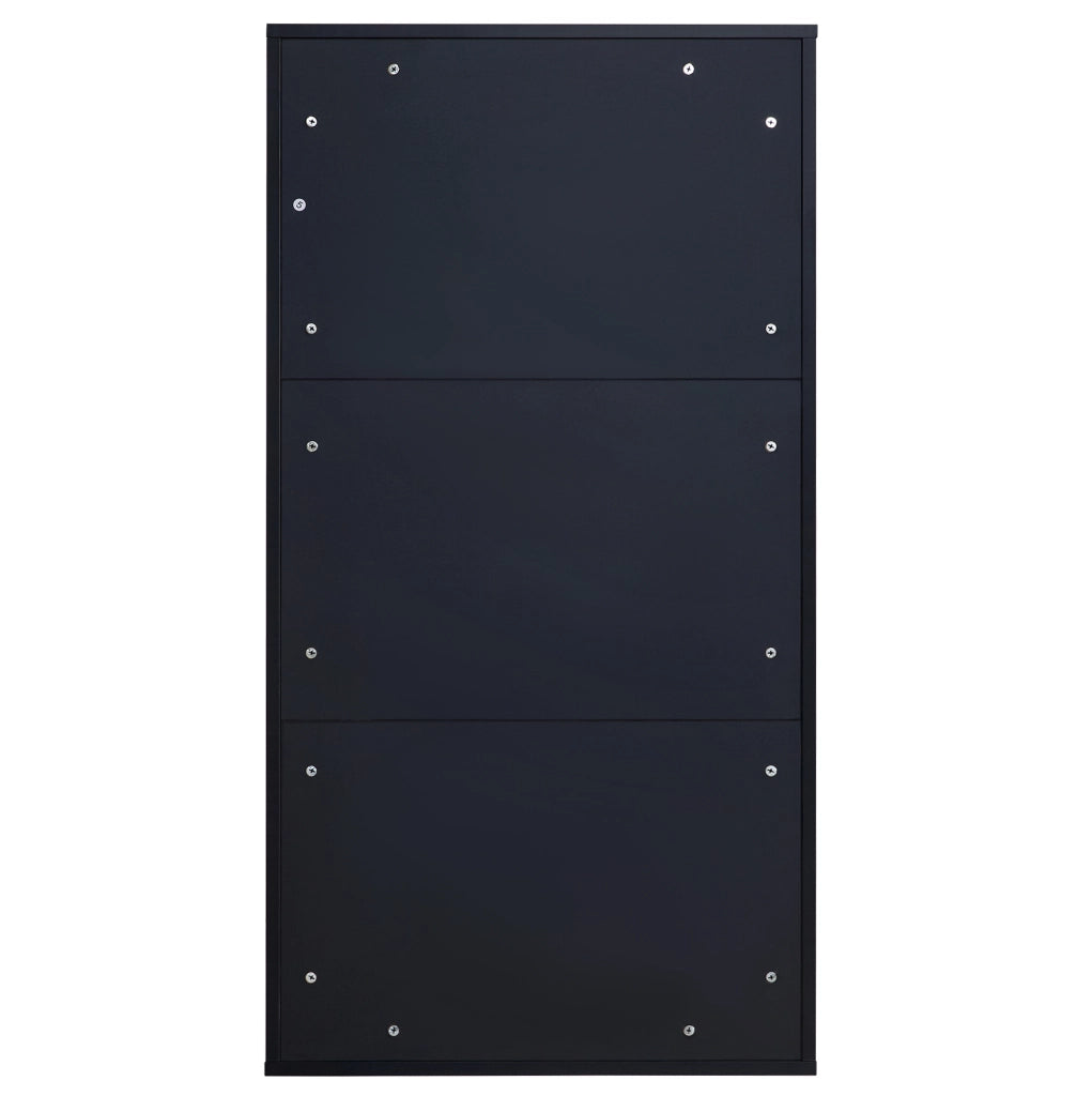 Scarpiera stretta 60x24x114 cm salvaspazio con ribalta; MDF e pannello truciolare nero