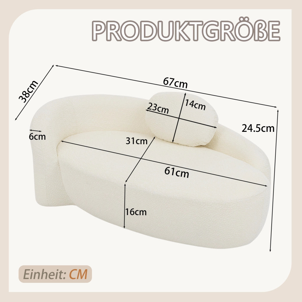 Divano Morbido in Teddy ¨C MINIMAL ¨C Beige, Cuscini Imbottiti