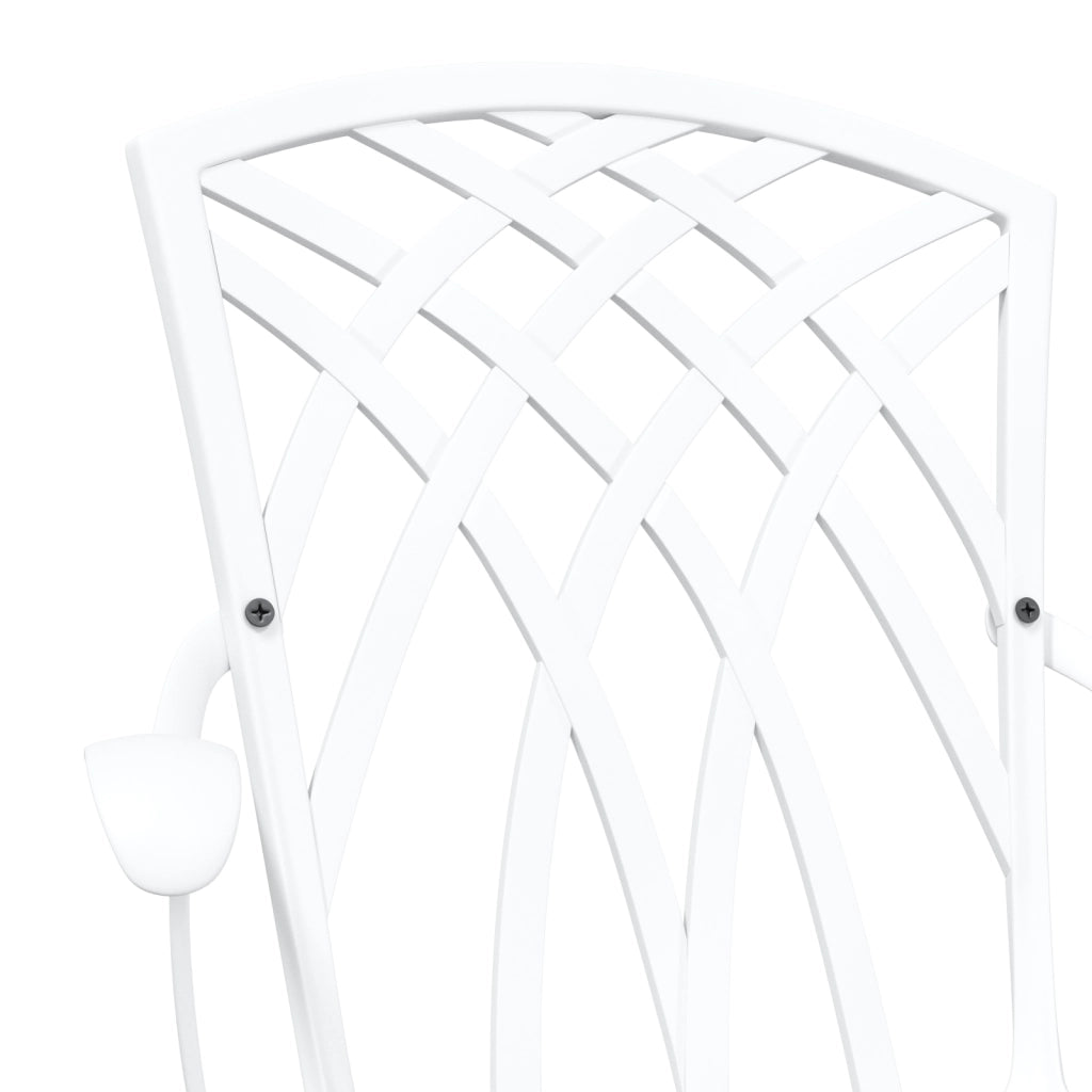 Sedie da giardino  2 pz in alluminio bianco