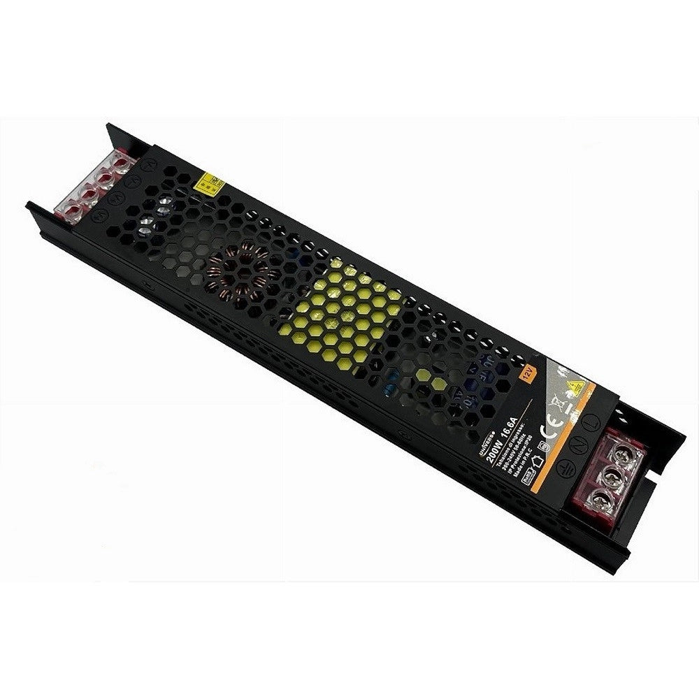 Trade Shop - Alimentatore Slim Metallico Stabilizzato 200 Watt Dc 12v 2 Uscite Fhyla200w12v -
