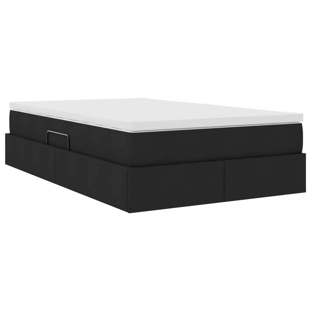 Letto con contenitore e materasso Nero 120 x 190 cm Poliestere