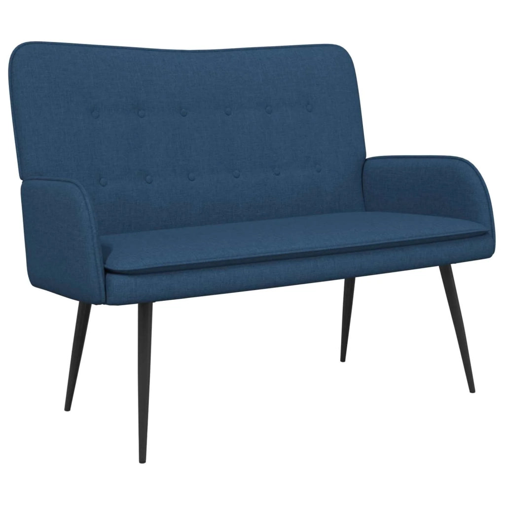 Divano a 2 Posti Blu 115 x 61 x 87 cm Tessuto