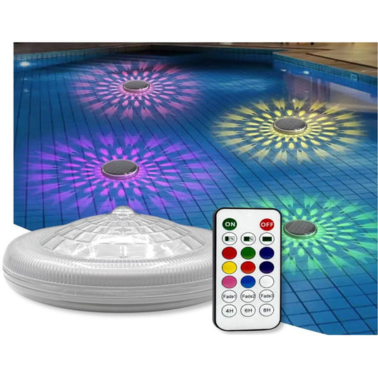 Trade Shop - Lampada Galleggiante Luce Rgb Con Pannello Solare Illuminazione Per Piscina Ip67 Yh1401-rgb -