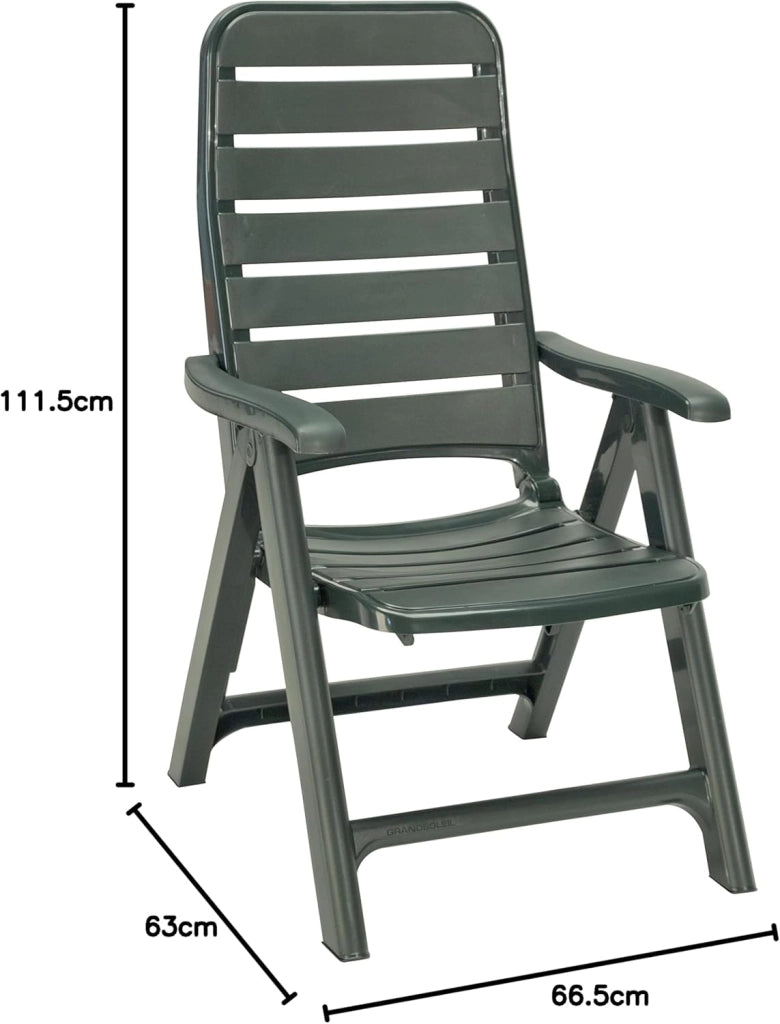 Grand Soleil Green Boheme Greenpol Poltrona 5 Posizioni, 66,5 X 63 X 111,5 Cm Verde