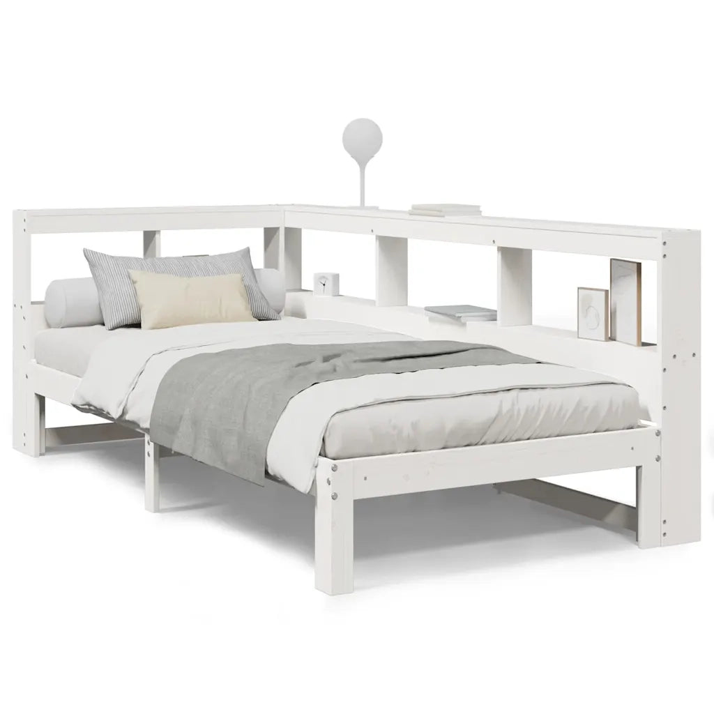 Letto con Libreria senza Materasso-Struttura Letto con contenitore 75x190 cm in Legno Pino 233718