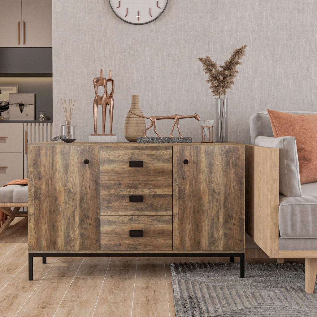 Credenza Moderna con Ripiani e Cassetti ¨C zephmum ¨C 120x39.5x77 cm