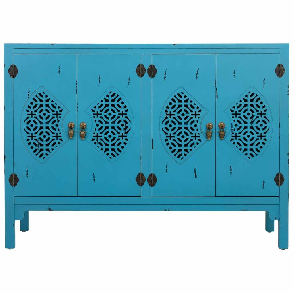 Credenza in legno blu 120x40x86,5h