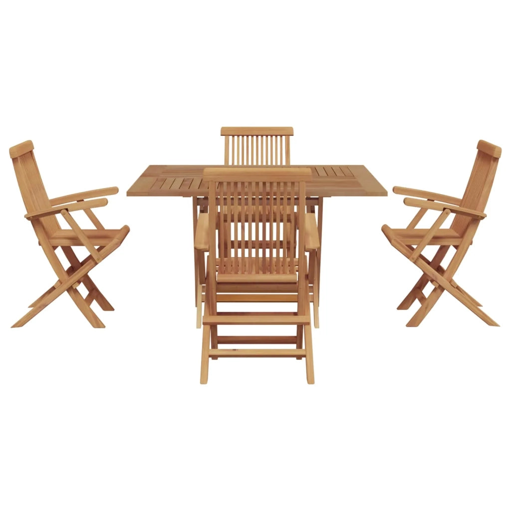 Set da Pranzo per Giardino Marrone Legno Teak Massello 3385971