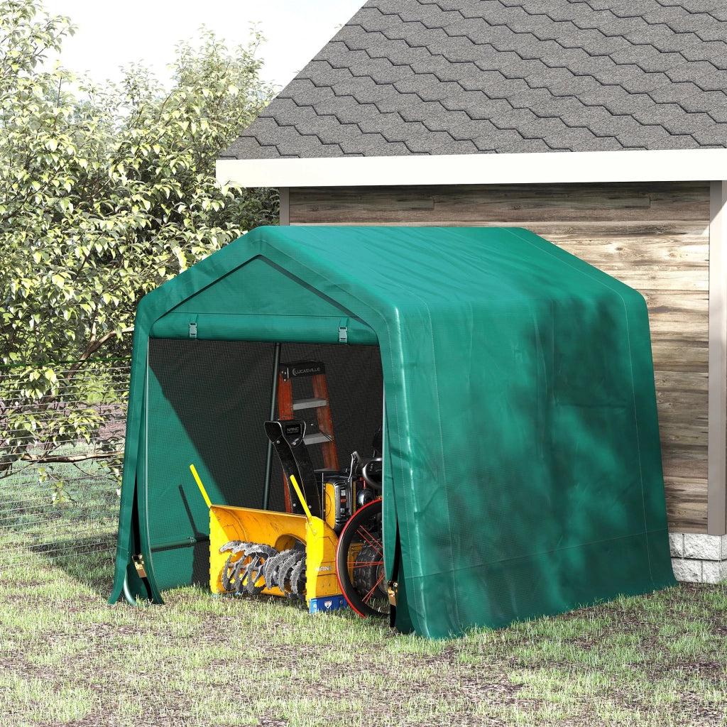 EasyComfort Garage Moto per Esterno 2.4x2 m, Tenda Garage per Attrezzi in Metallo e Tessuto PE, per Moto e Biciclette, Verde