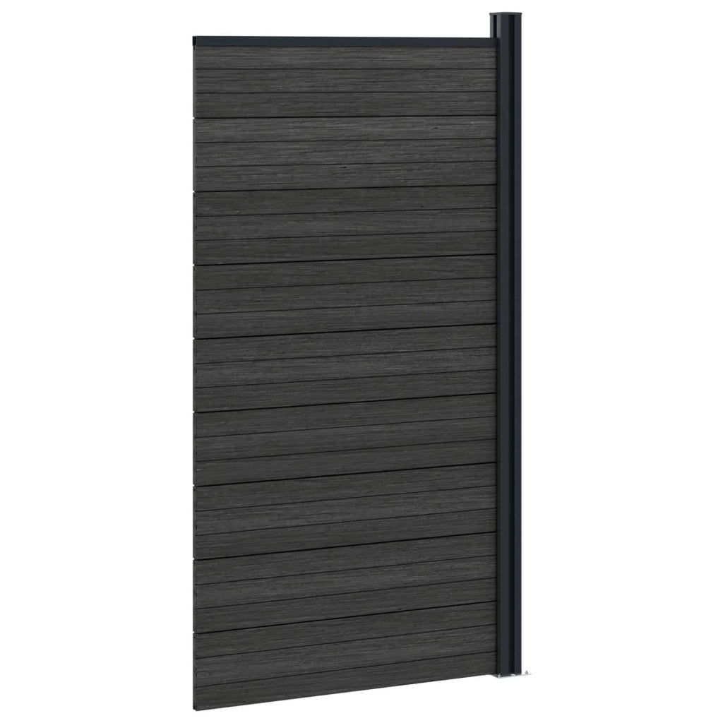 Pannello di Recinzione WPC e Alluminio Nero 42039078