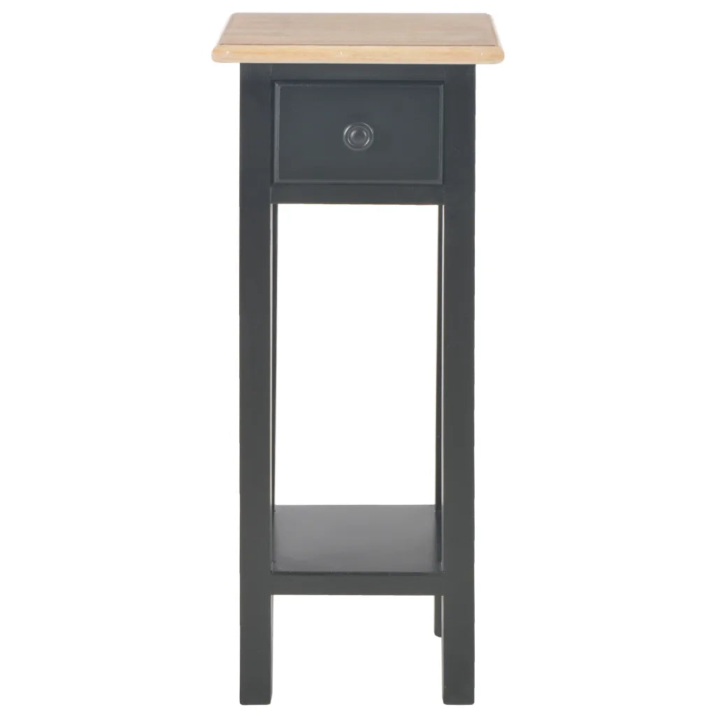 Tavolino Laterale-Tavolino da soggiorno-Tavolo Nero 27x27x65,5 cm in Legno