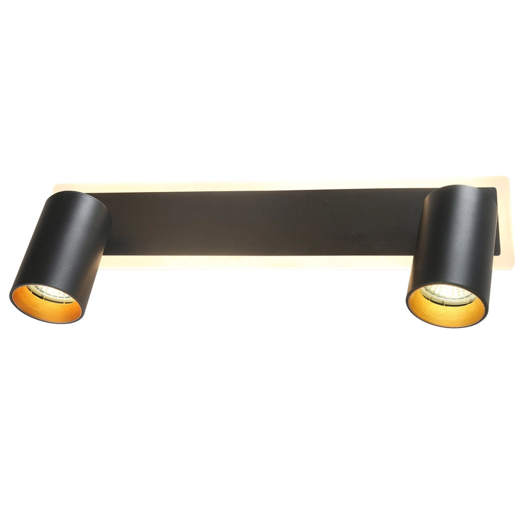 Plafoniera nera 40cm 2 spot orientabili GU10/LED CCT Parma