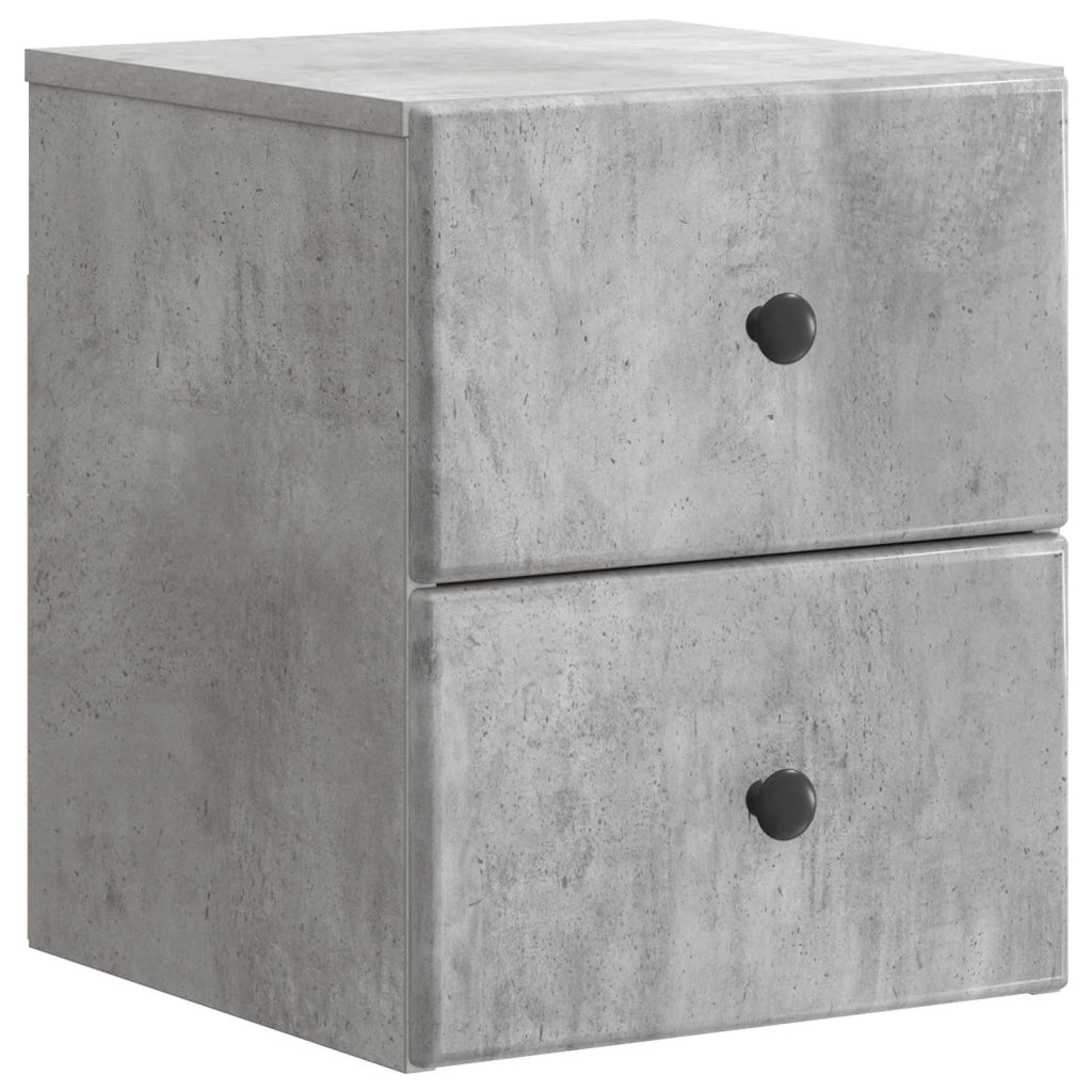 Mobiletto da notte a muro Grigio Cemento 34,5 x 33 x 40 cm