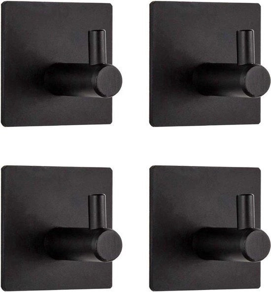 Set di appesi asciugamani autoadesivi nero da 4 pezzi - design lussuoso - multifunzionale - appesi per parete