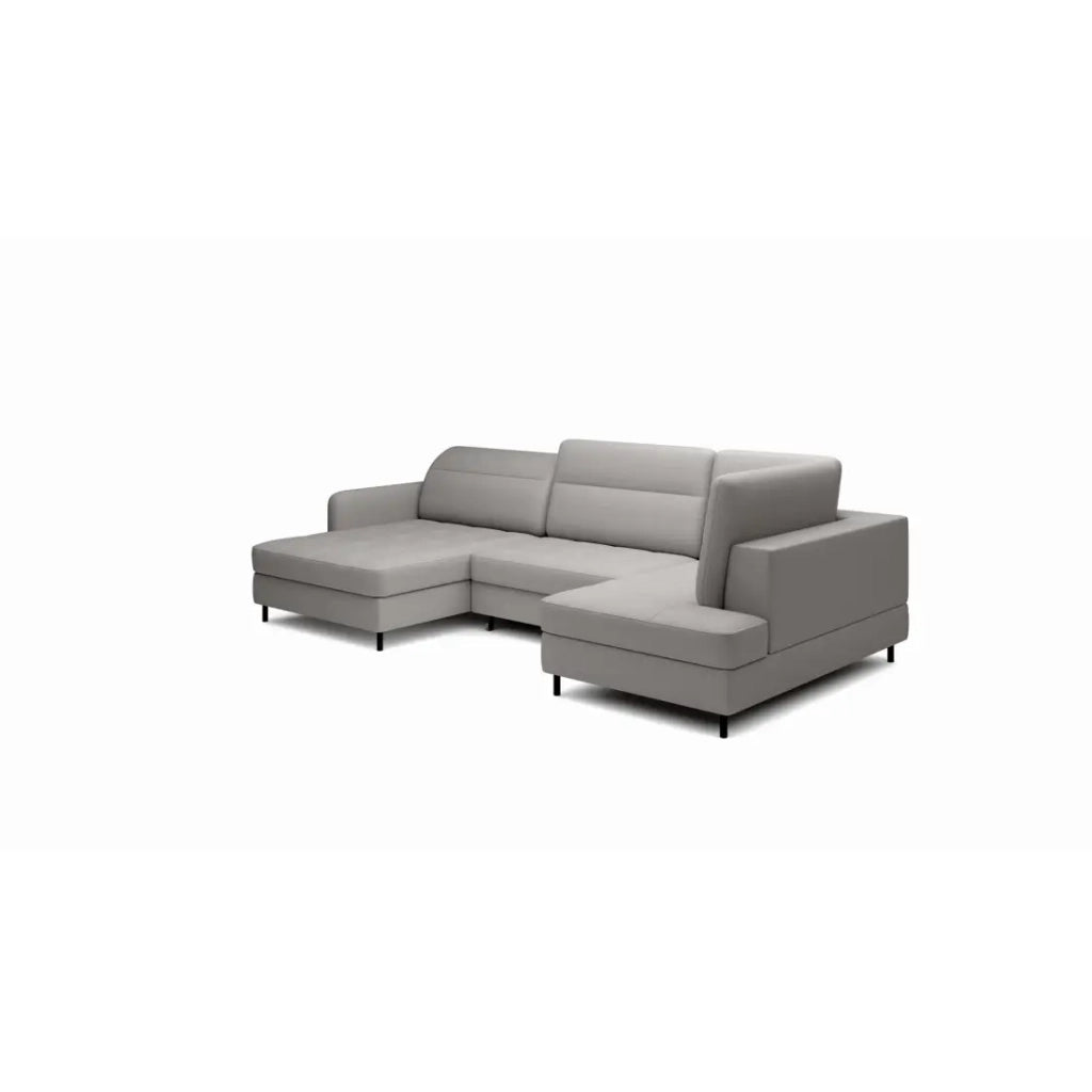 Divano angolare convertibile BERTHO 306 cm grigio – Angolo sinistro con contenitore