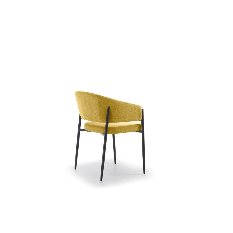 Sedia in tessuto easy-clean Gambe in metallo verniciato Maya 59.5cm X 54cm H 78.5cm Stones