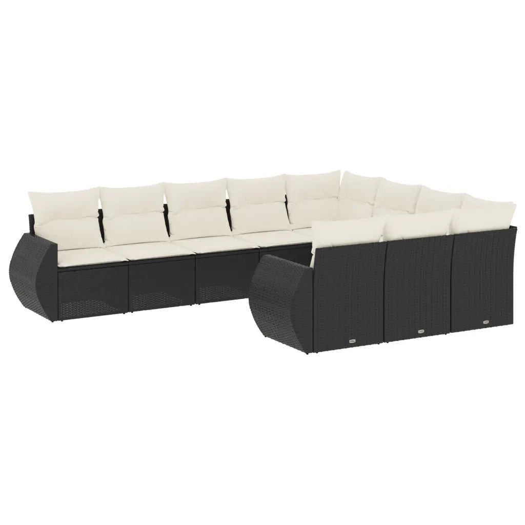 Set Divani da Giardino 10pz con Cuscini in Polyrattan Nerocod mxl 114168