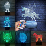 Trade Shop - Lampada A Led Rgb Acrilico Personalizzata Effetto 3d Telecomando Decorativa Casa -    -altezza (h) Max 25 Cm   -