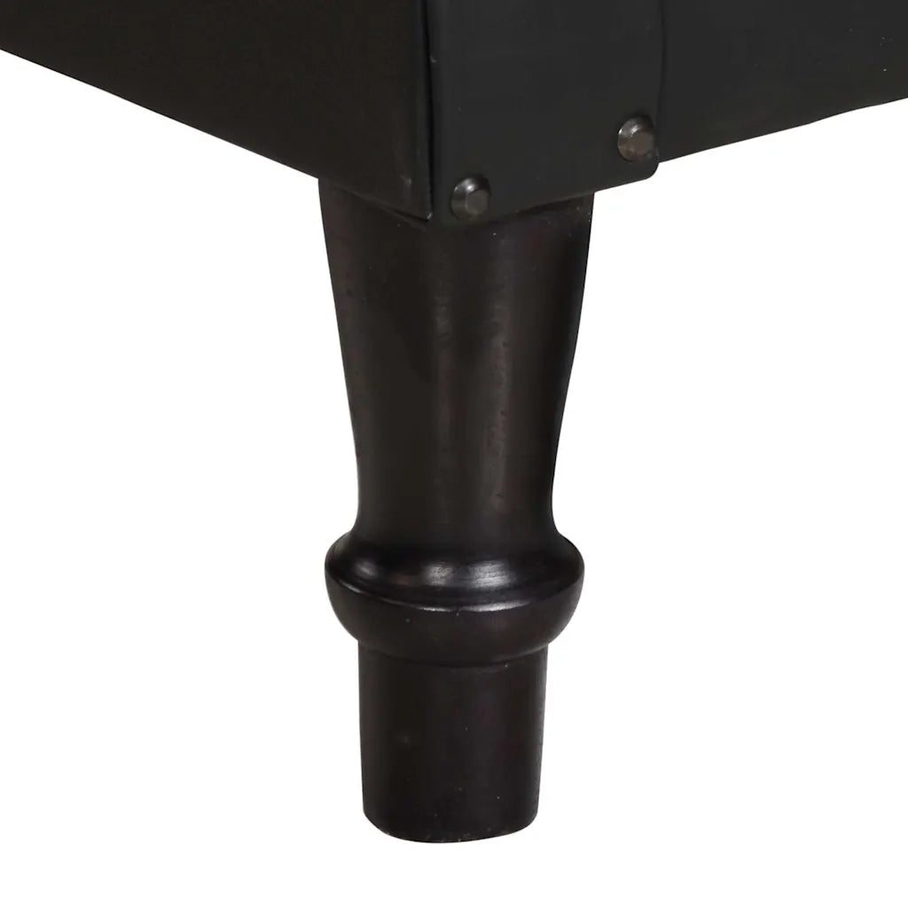 Divano Sedia-Poltrona Nera in Vera Pelle 300986