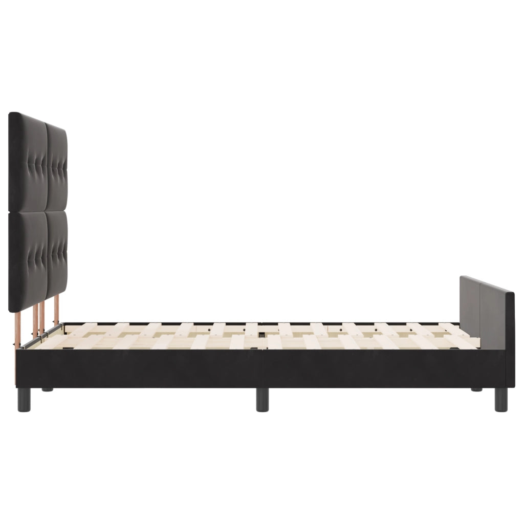 Letto Nero 140x190 cm in Velluto