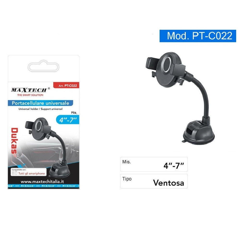 Trade Shop - Porta Cellulare Universale A Ventosa Supporto Smartphone 4" - 7" Auto Pt-c022 -