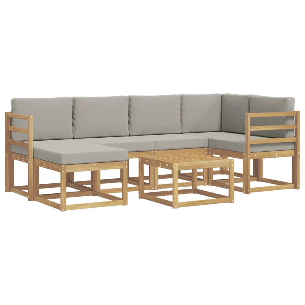 Set di divani da esterno 7 pcs Bianco e Grigio Chiaro 3387895
